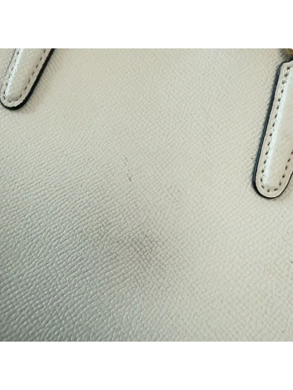 Coach Mini Surrey Carryall Crossgrain Leather Floral Applique Crossbody Chalk
